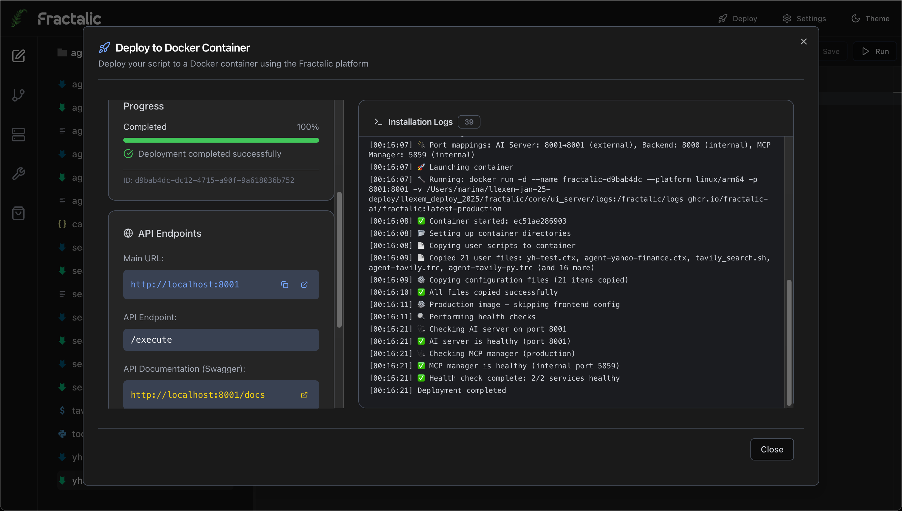 Fractalic Deployment Console
