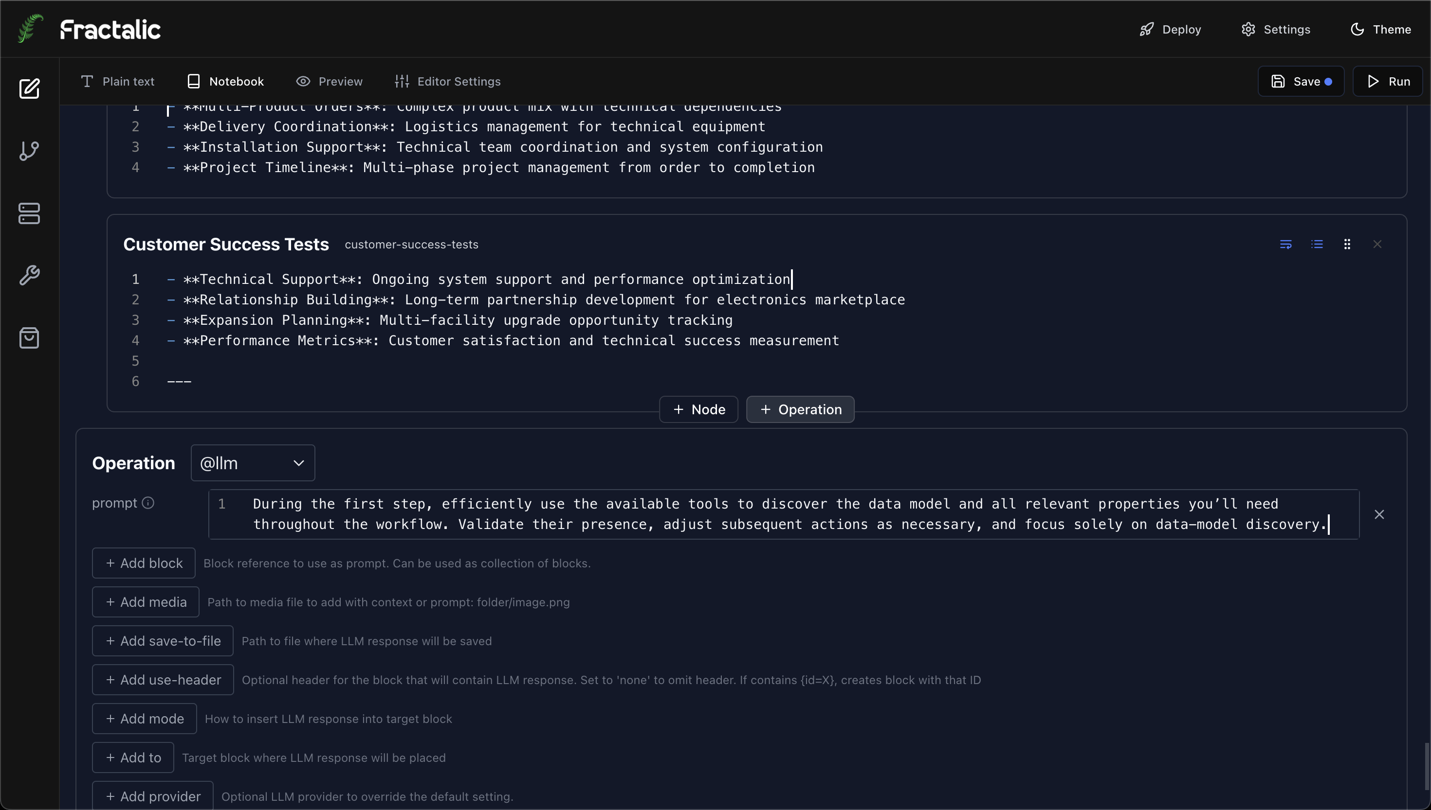 Fractalic Notebook Interface